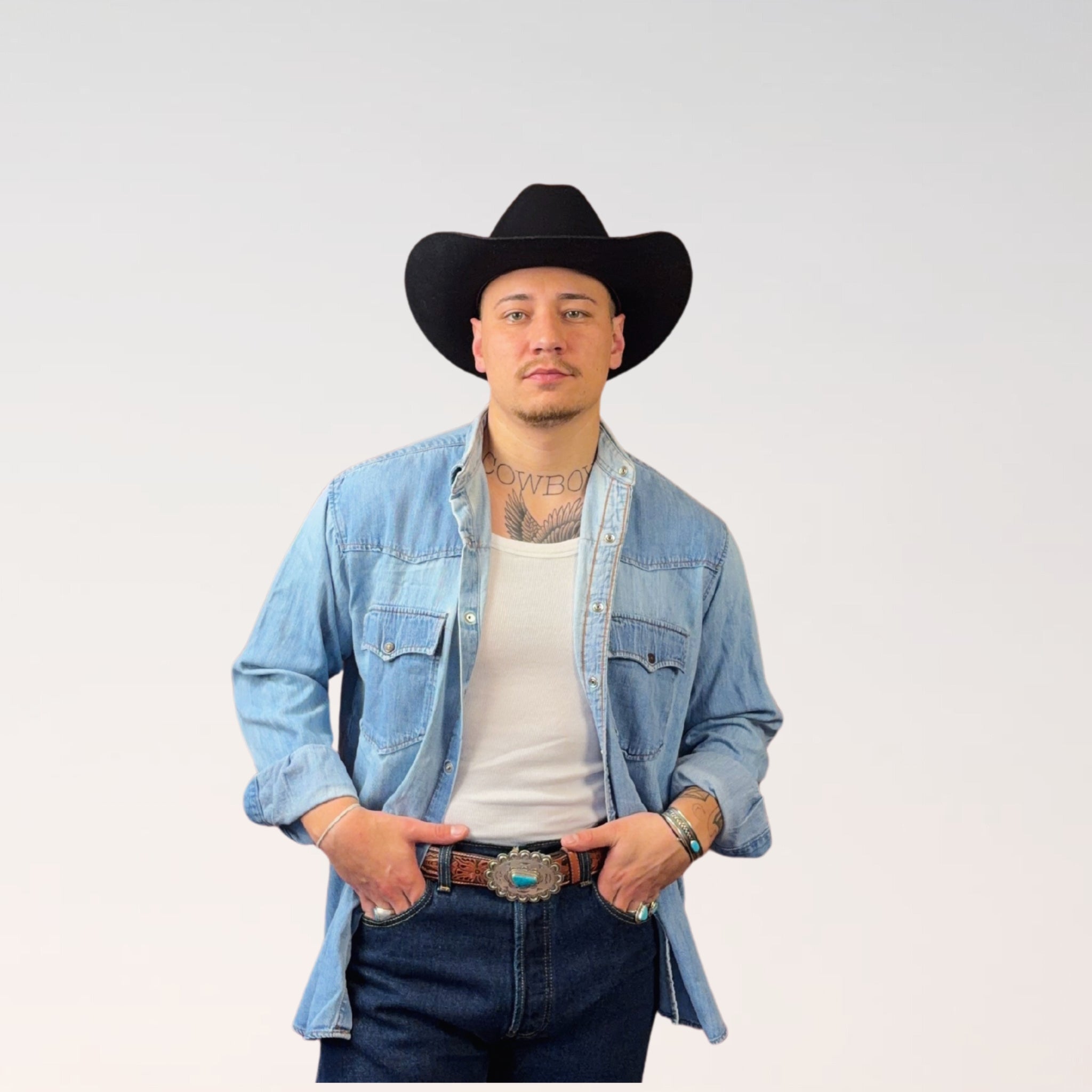 Vintage Denim Shirt – 90s – Frontansicht – Fehsenfeld Vintage Archiv