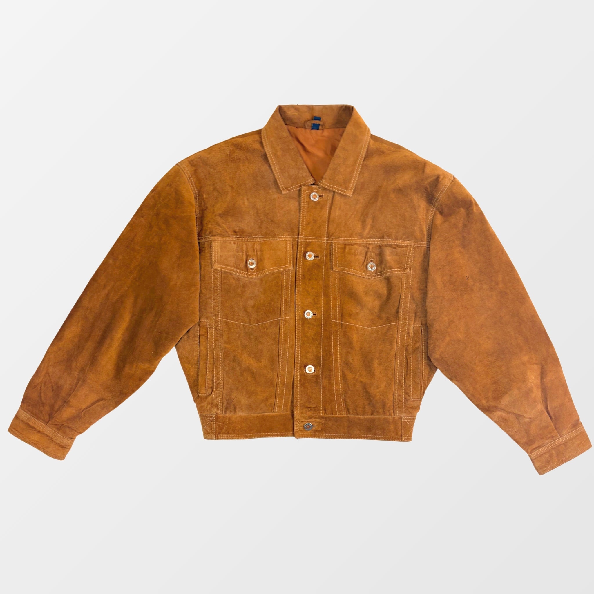 Vintage Suede Lederjacke – Heavy WildLeather – 80s Style – Frontansicht – Fehsenfeld Vintage Archiv